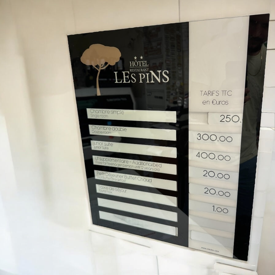 Affichage sur mesure des prix hôtel | 8 Lignes