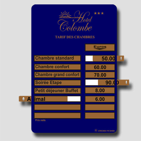 Affichage sur mesure des prix hôtel | 8 Lignes