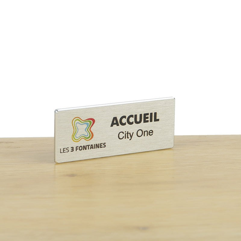 Badge Logo en Aluminium - 5 x 2 cm