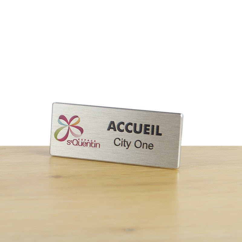 Badge Logo en Aluminium - 5 x 2 cm