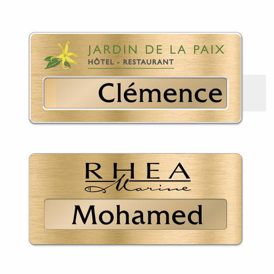 Badge prénom Agent hôtellerie - 7 x 3 cm