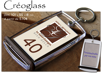 CREOBS: signalétique, badge et porte clé - Porte clé rectangulaire pour  camping - 6 x 4,5 cm