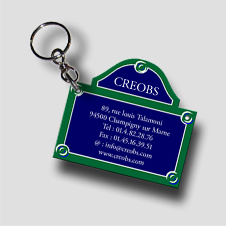 CREOBS: signalétique, badge et porte clé - Support à clés rotatif 40 Porte- clés créoglass