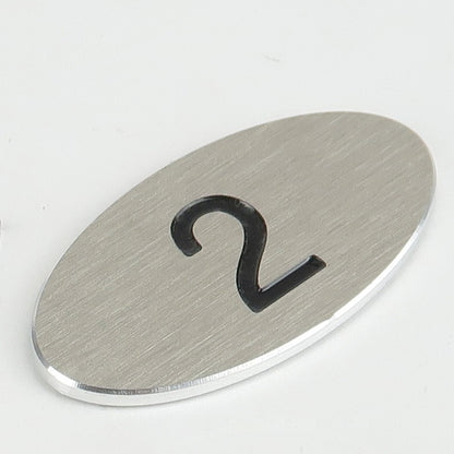 Numéro de table gravé en aluminium - Oval