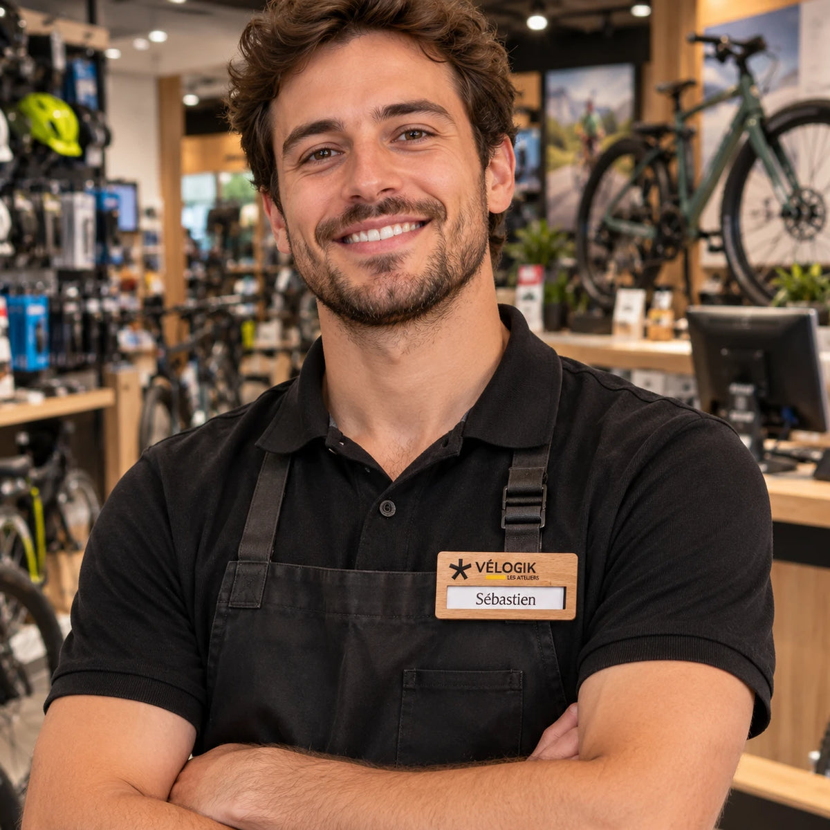 Badge nominatif en bois économique