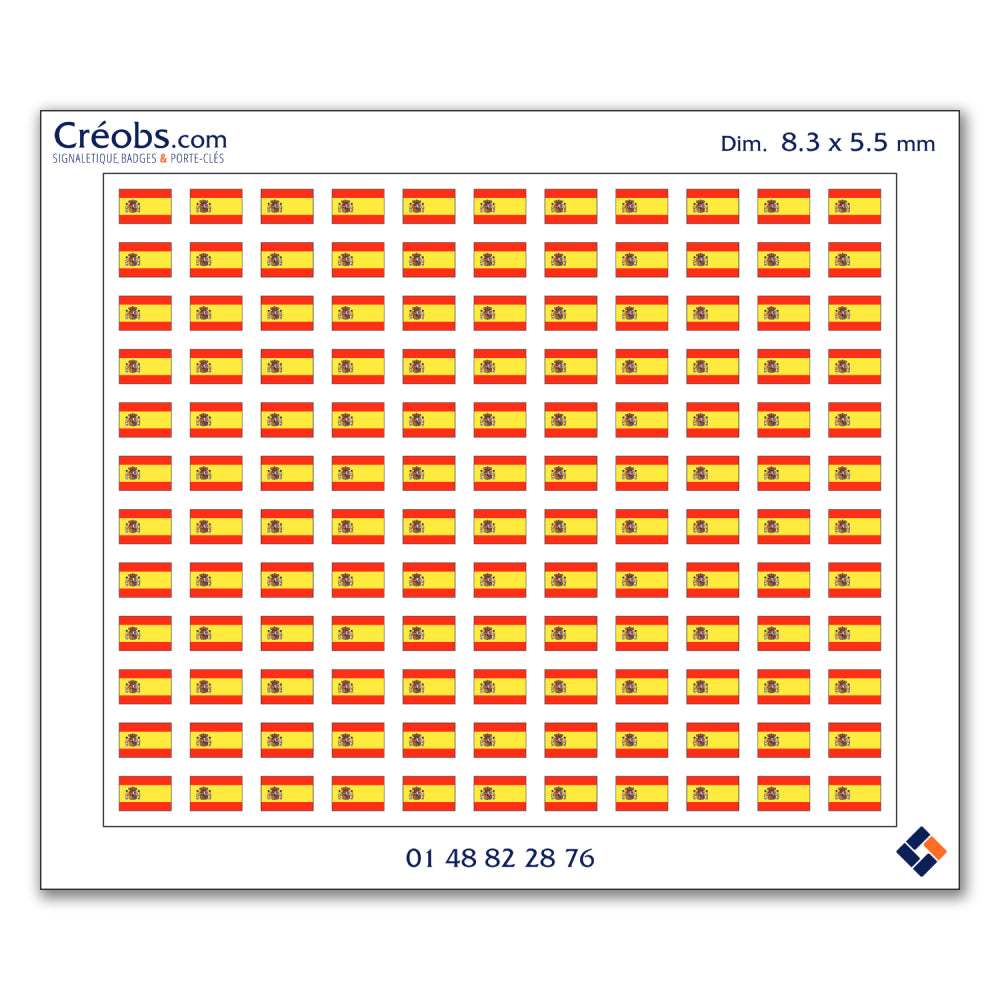 Drapeaux Espagnol Adhésif pour badges