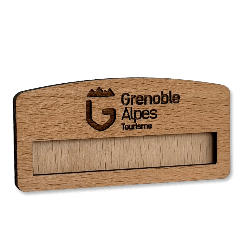 Badge Nominatif EcoBois 70 x 33 mm - Badge en Bois Écoresponsable