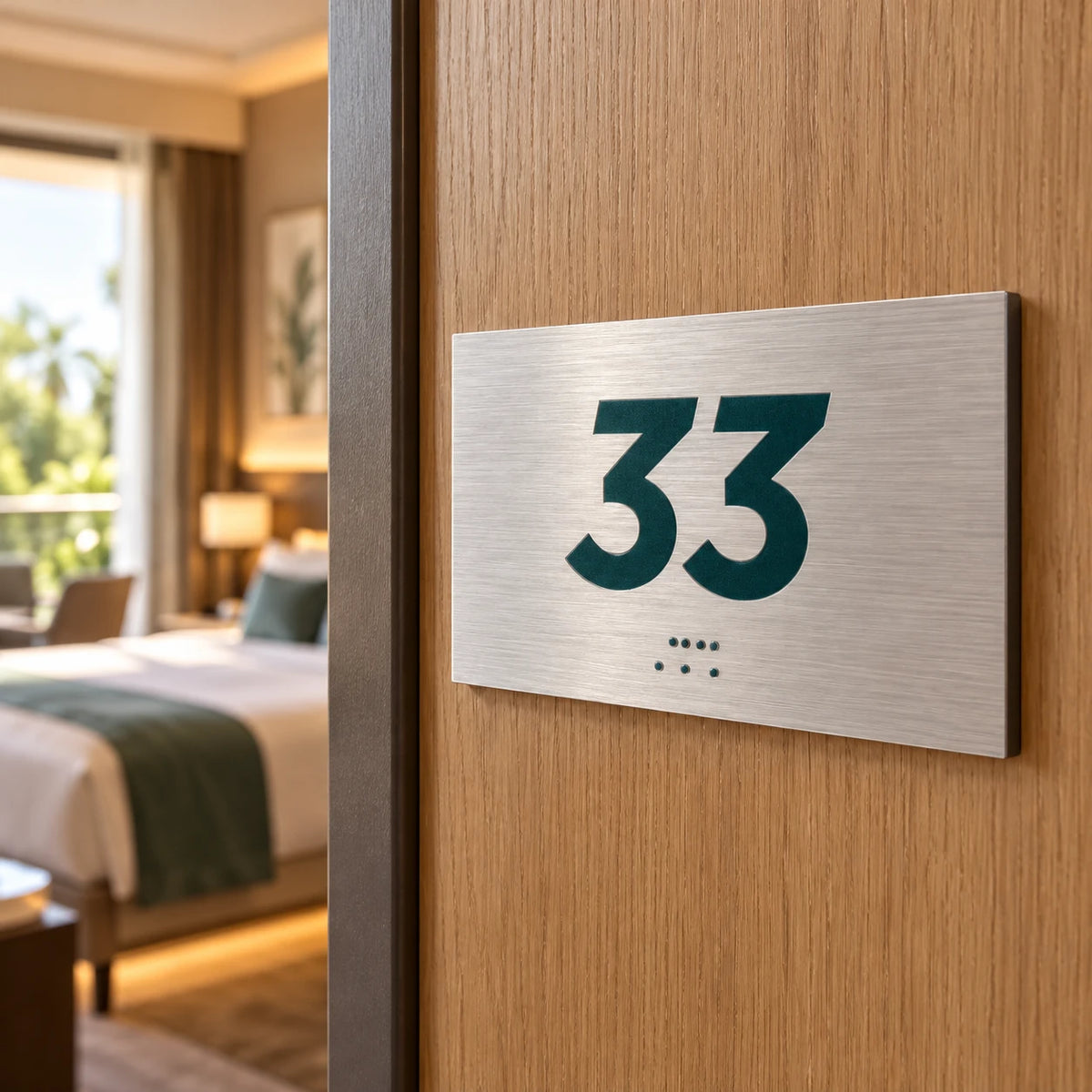 Numéro de porte numéro relief et braille  | Logis Hôtels