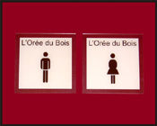 Plaque toilettes hommes et femmes