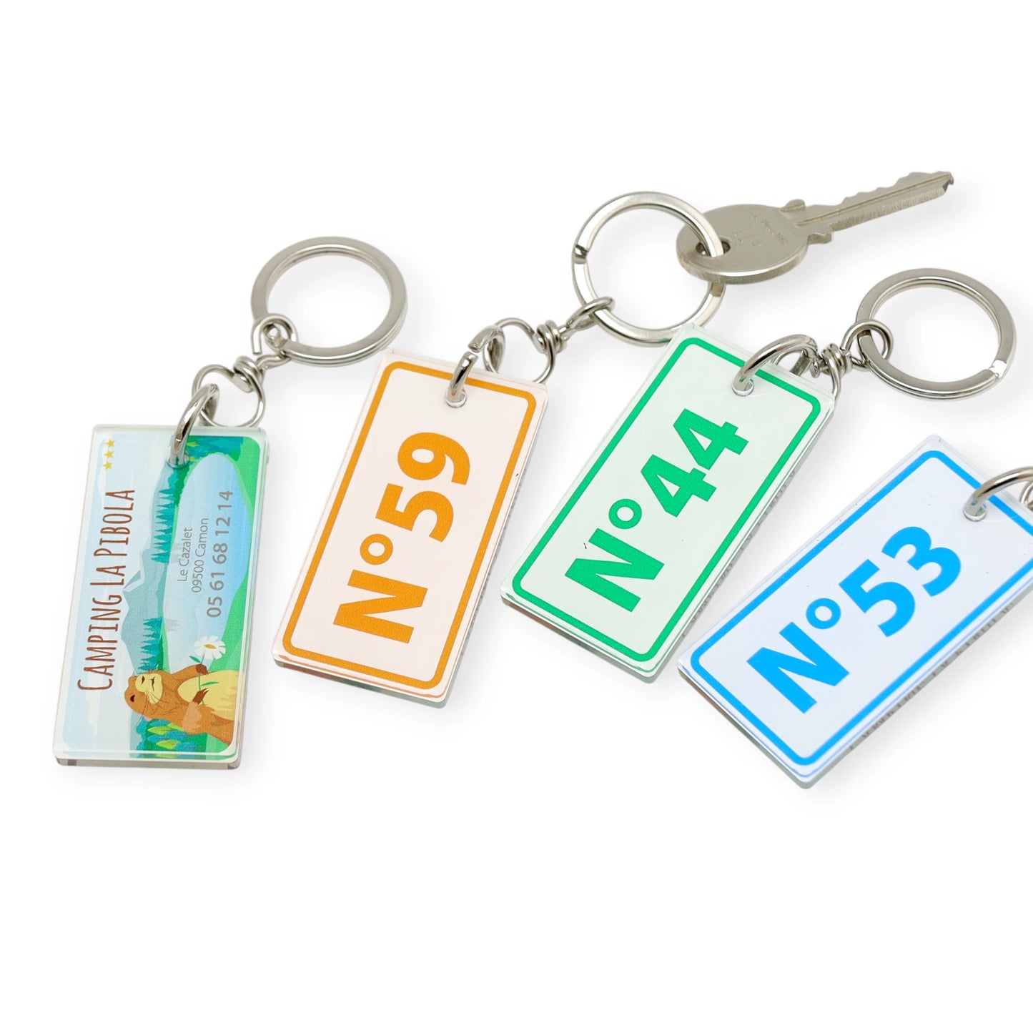 Petit porte-clés pour camping - 6 x 3 cm