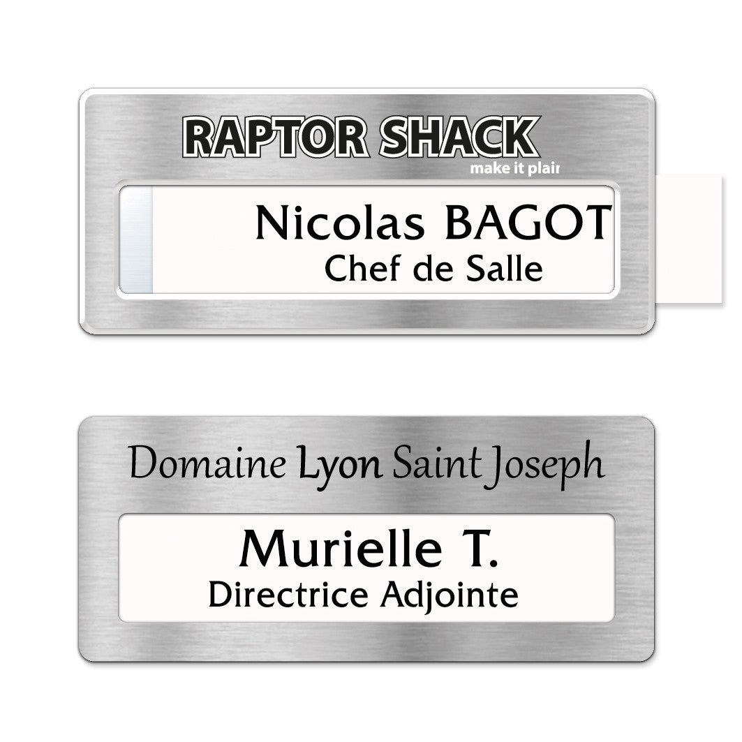 hotel staff badge
 - Double Lignes - 7 x 3 cm