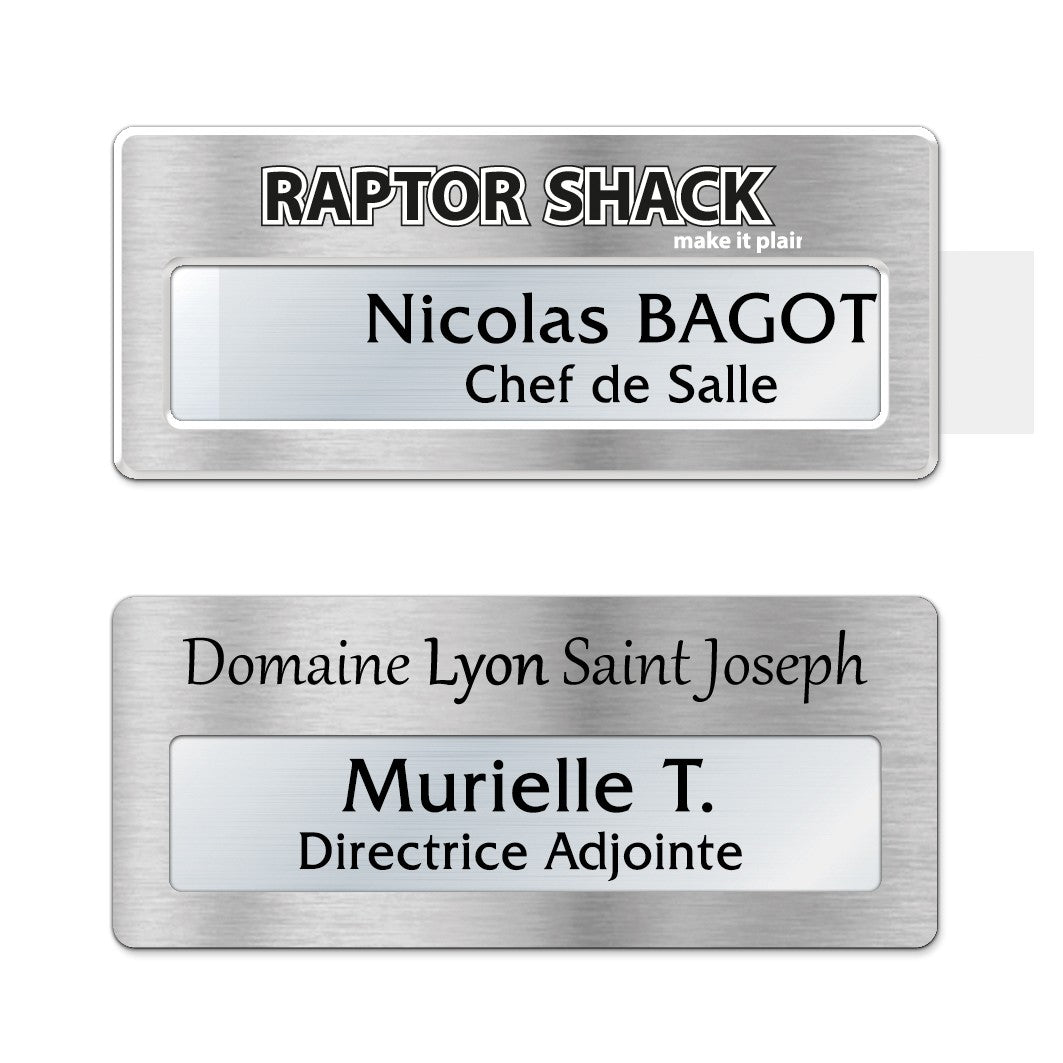 hotel staff badge
 - Double Lignes - 7 x 3 cm